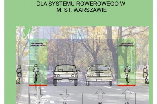 Okładka Standardów projektowych i wykonawczych dla systemu rowerowego w Warszawie